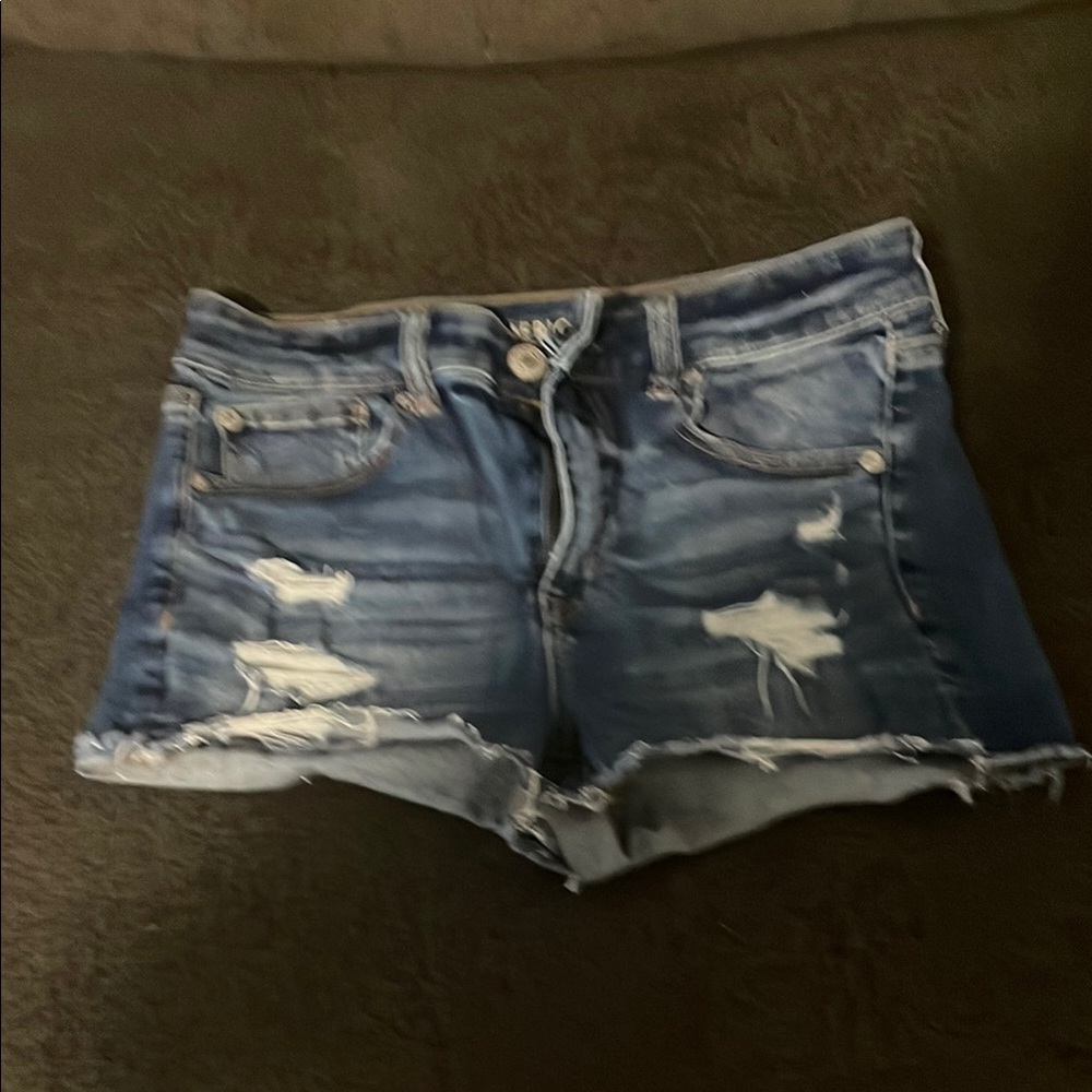 Distressed Denim Shorts